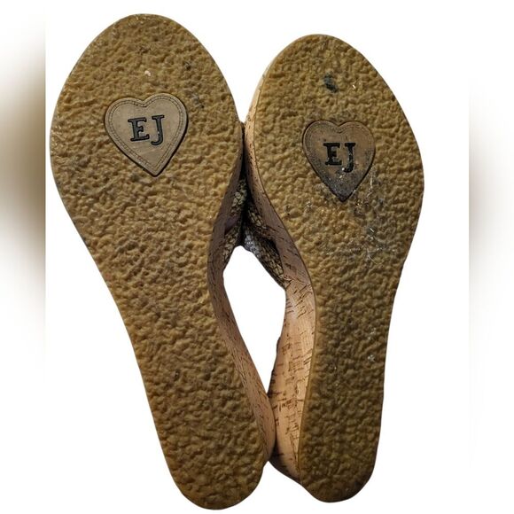 Eric Javits New York Woven Wedge Sandals Neutral Beige, Size 9.5 - Picture 8 of 11